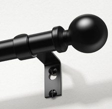 Curtain Rods for Windows 32 to 48, 1 Inch Adjustable Heavy Duty Black........171