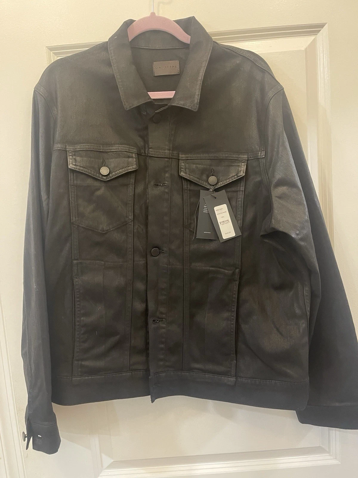 Monfrere Men's Black Dean Coated Trucker Jacket Size XXL image 3