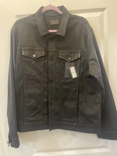 Monfrere Men's Black Dean Coated Trucker Jacket Size XXL image 3