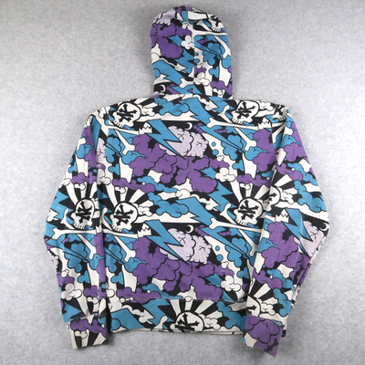 VTG Zoo York X Kaws Full Zip All Over Print Hoodie 2007 Purple