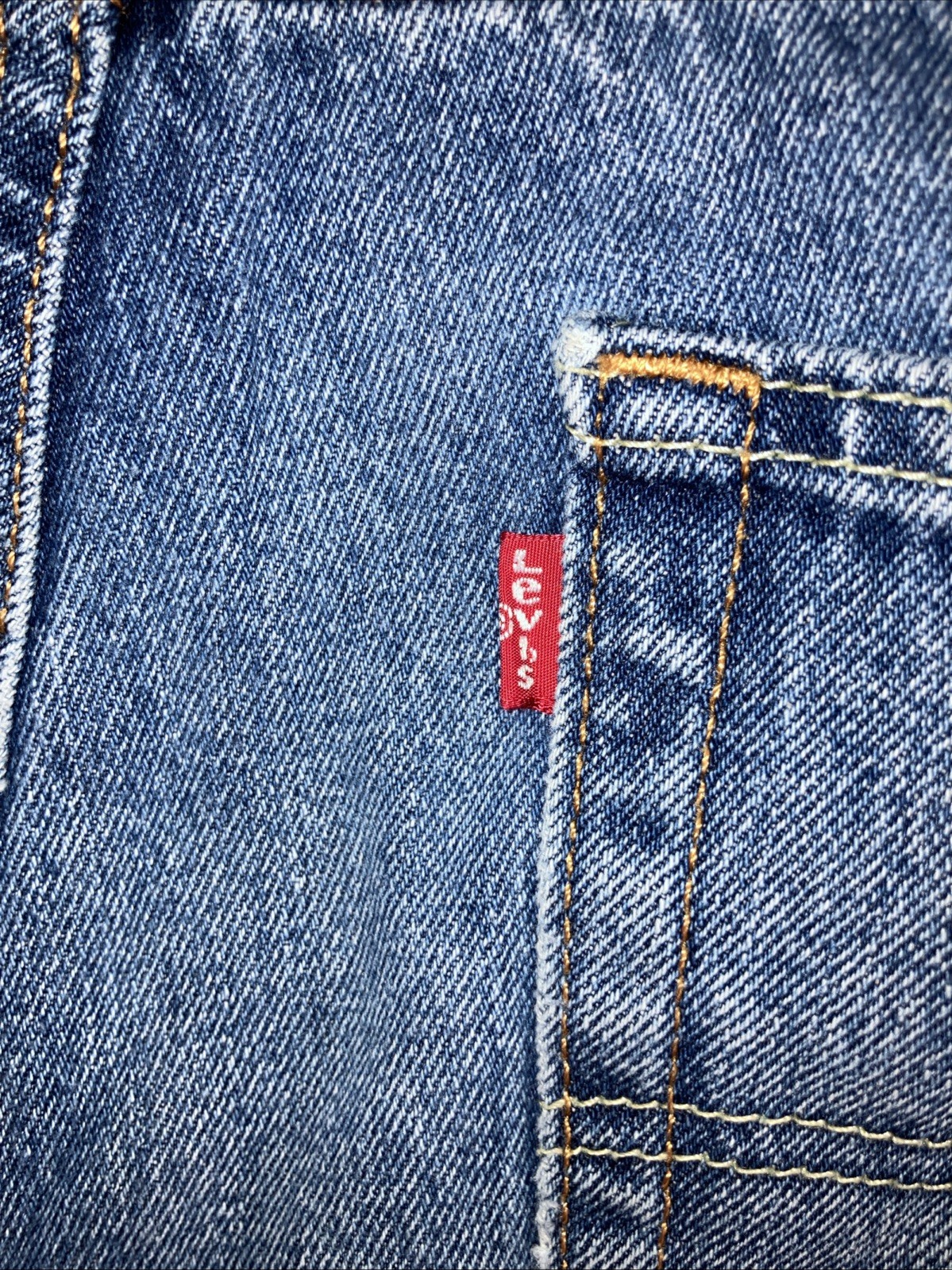 Levis 505 Jeans Mens 38x32 Blue Denim Straight Leg Classic Medium Wash image 4