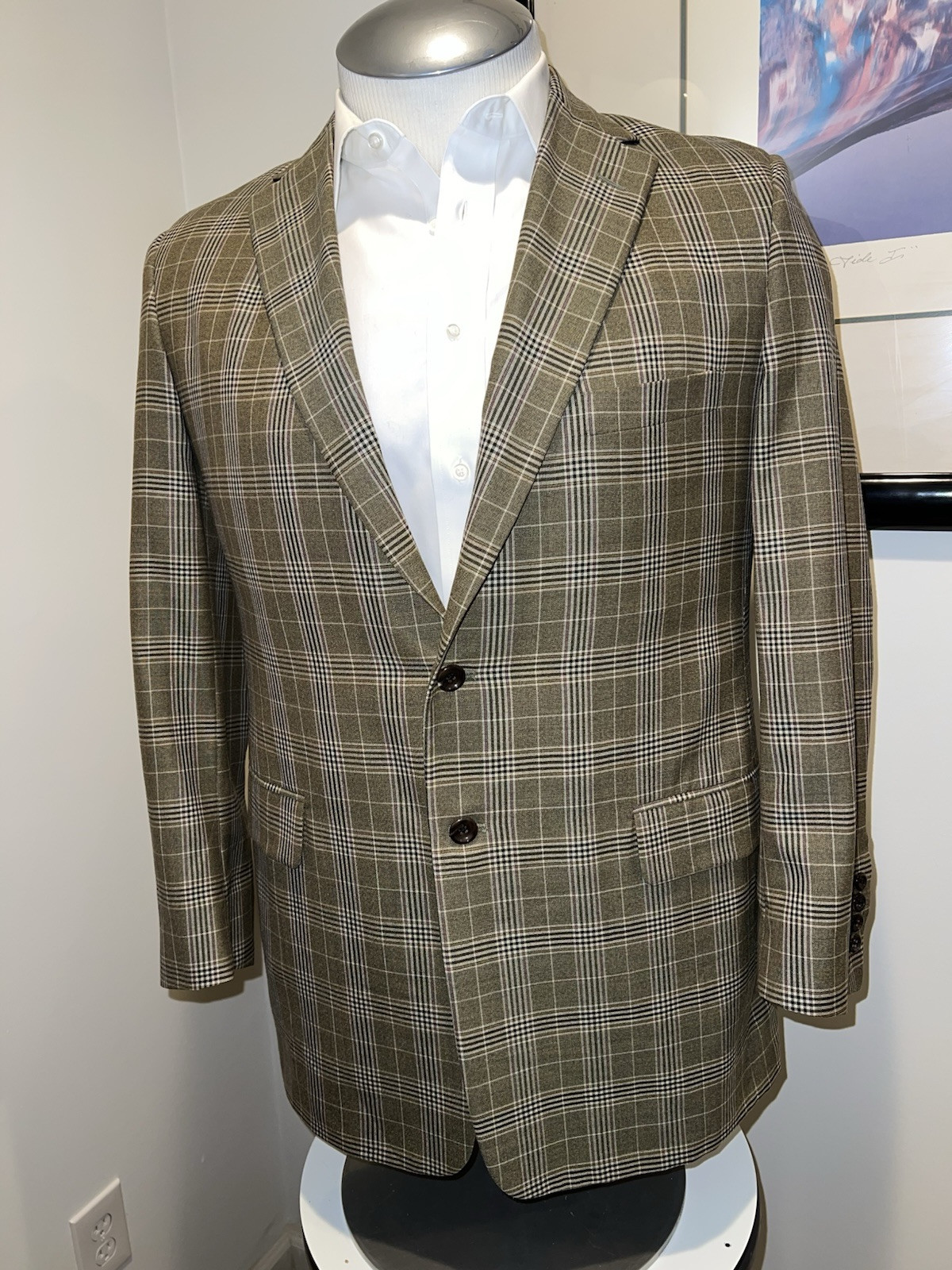 Cappotto sportivo uomo a quadri Holland & Sherry Siviglia fila su misura 44R