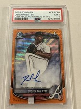 2025 Bowman PSA 9 Orange Wave  /25 Chrome Prospect Auto Didier Fuentes #CPA-DFU