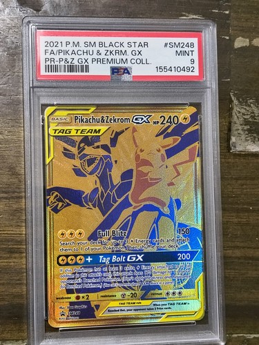 Pikachu & Zekrom-GX graded PSA 9 for sale on eBay