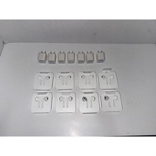 Apple EarPods 3.5mm Headphones and 5W USB Power Adapter Wall Plug Lot of 15