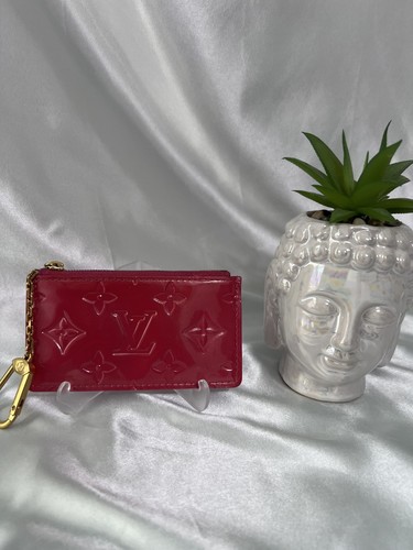 Good-Authentic-Louis Vuitton Red Monogram Vernis Key Pochette Cles Keychain