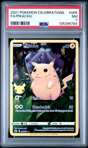 2021 POKEMON CELEBRATIONS 25TH ANNIVERSARY PIKACHU 005/025 FULL ART HOLO PSA 7