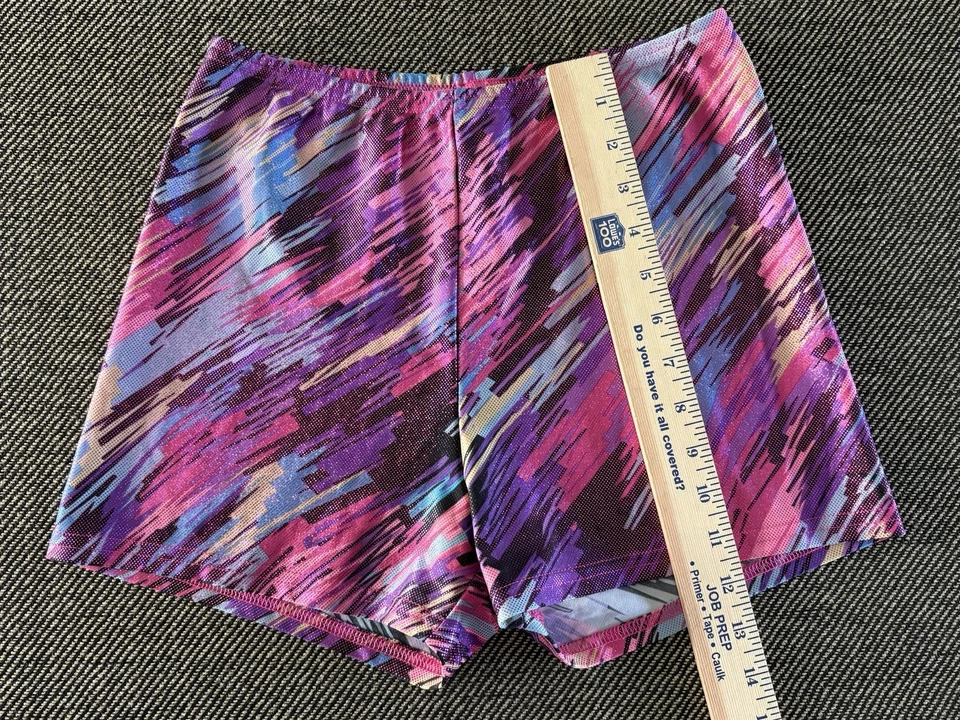 American Apparel Cali Sun & Fun Shiny Lycra Retro 90s Shorts Hot Pants L - Image 4 of 4