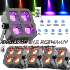 4X20W RGBWA UV LED Par Light 16 Million Colors 5200mAh Battery Wireless DMX APP