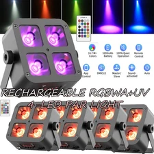 4X20W RGBWA UV LED Par Light 16 Million Colors 5200mAh Battery Wireless DMX APP