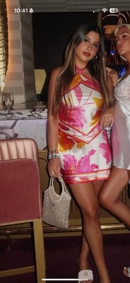 Retrofete Adelaide Silk Dress Natural Botanical S NWT $548+