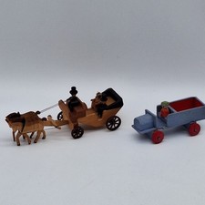 Vintage Miniatur Holz Hochzeitskutsche, Auto,  Erzgebirge
