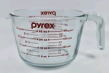 PYREX 4 Cup 1 Liter Glass Measuring Cup Red Letters 32 Oz 1 Qt Standard Metric