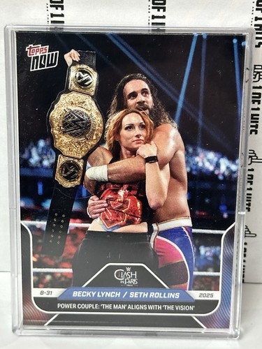 Becky Lynch/Seth Rollins - 2025 WWE Topps NOW® - Card 91 - PR: 1215