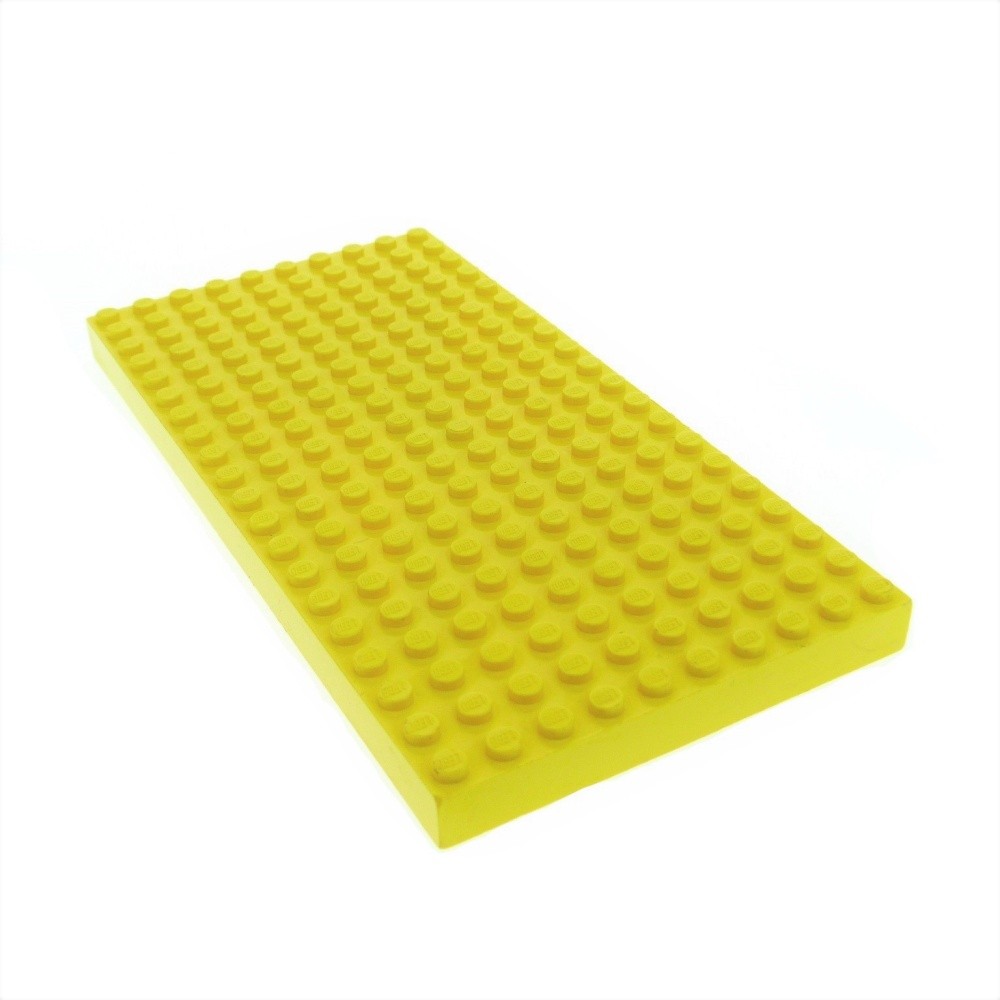 1x Lego Building Plate B-Ware Worn 10x20x1 Yellow without Bottom Tubes Logo 700E