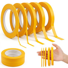 5 Rolls Fine Line Masking Tape 3/5/10/12mm Orange Painters Tape DIY Crafts