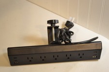 Desk Clamp Power Strip 5 Outlets, 4 USB-C, 2 USB 40W Fast Charging Station Black