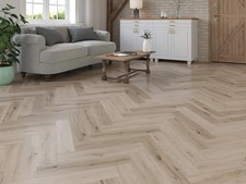 Limed Oak LVT Herringbone Click Fit Waterproof Vinyl Flooring 2.36m² Pack