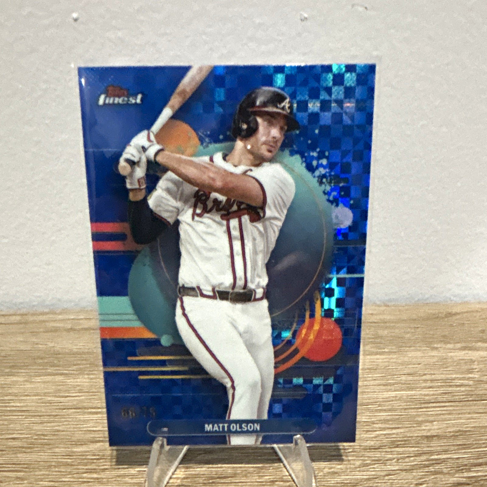 Topps Finest 2025 Matt Olson Atlanta Braves #189 Blue Checkerboard /75