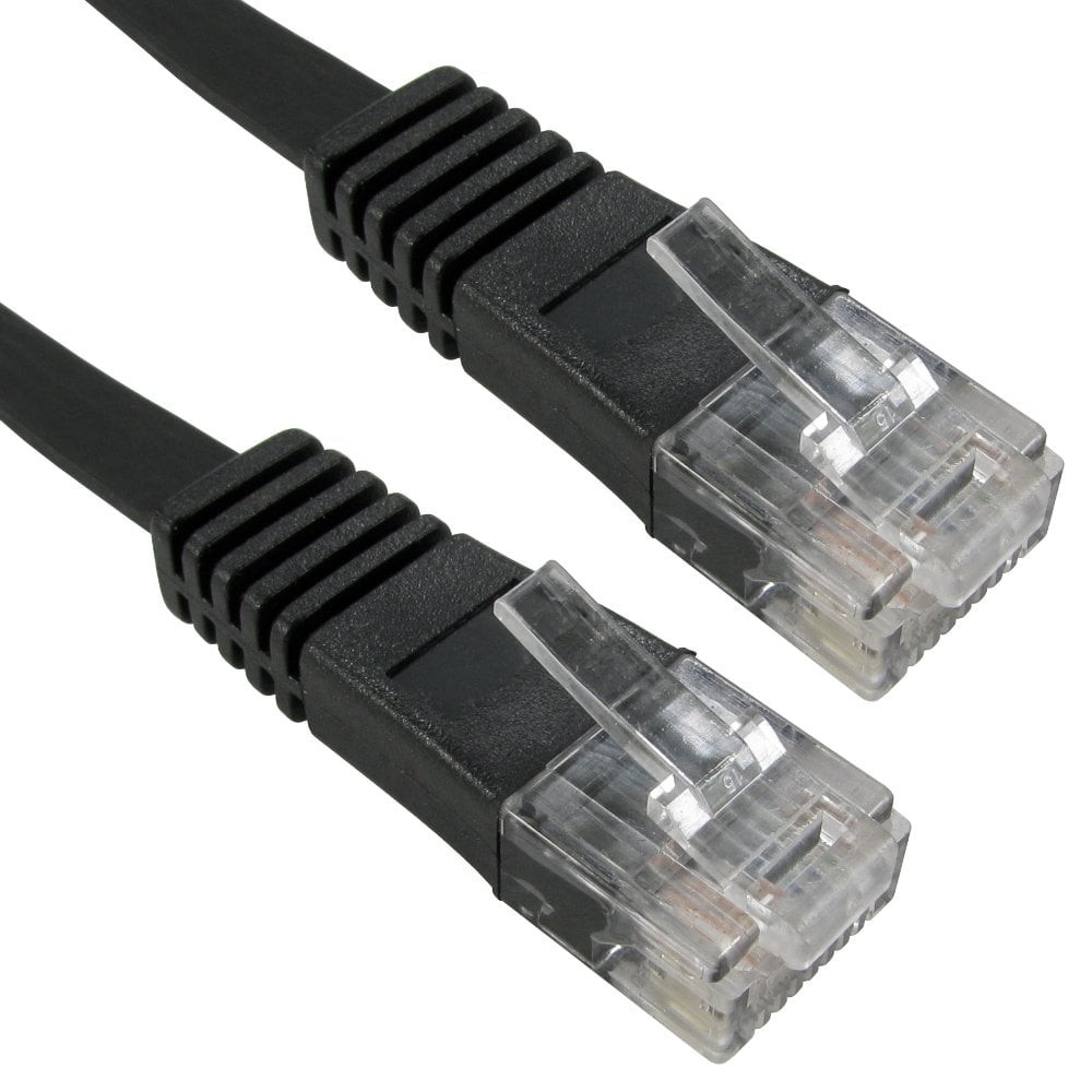Cables Direct 10m Cat5e Flat Patch Cable - Black