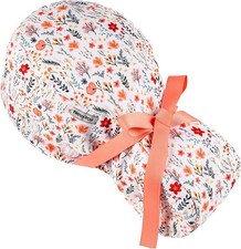Satin Lined Scrub Cap for Women Work Hat Medical Dental Surgeon Orange Floral