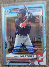 Angel Martinez Signed 2021 Bowman Draft Baseball Card #PDC-34 Guardians Sky Blue