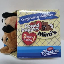 New Pound Puppies Mini Classics 5-inch Brand New 2 Minis Inside Toy Plush Gift