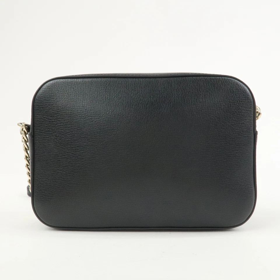 JIMMY CHOO Leather Shoulder Crossbody Bag KIMI Camera Bag Black Auth Used F/S - Image 2 of 4