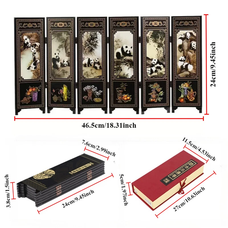 1pc Retro Small Screen Display Stand Chinese Lacquerware Wooden Desk Decor Home - image 3 of 4