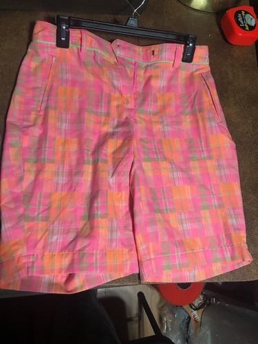 Pantalones Cortos Bermudas Dama Hagen Islamorada Patchwork Naranja Néctar Talla 2 $55 Nuevos* - Imagen 1 de 5