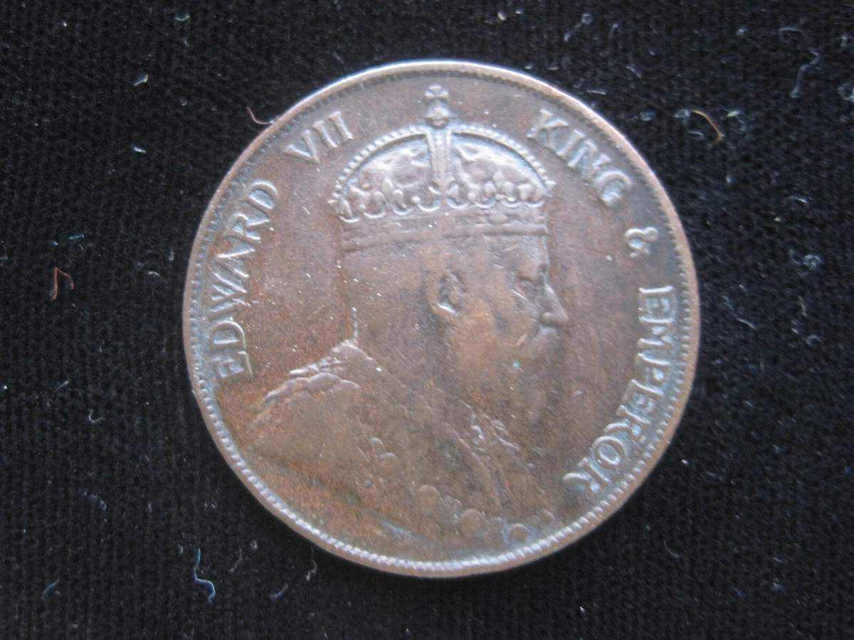 HONG KONG BRITISH 1¢ CENT 1903 KING EDWARD VII 香港 CHINA SHARP 8418# MONEY COIN