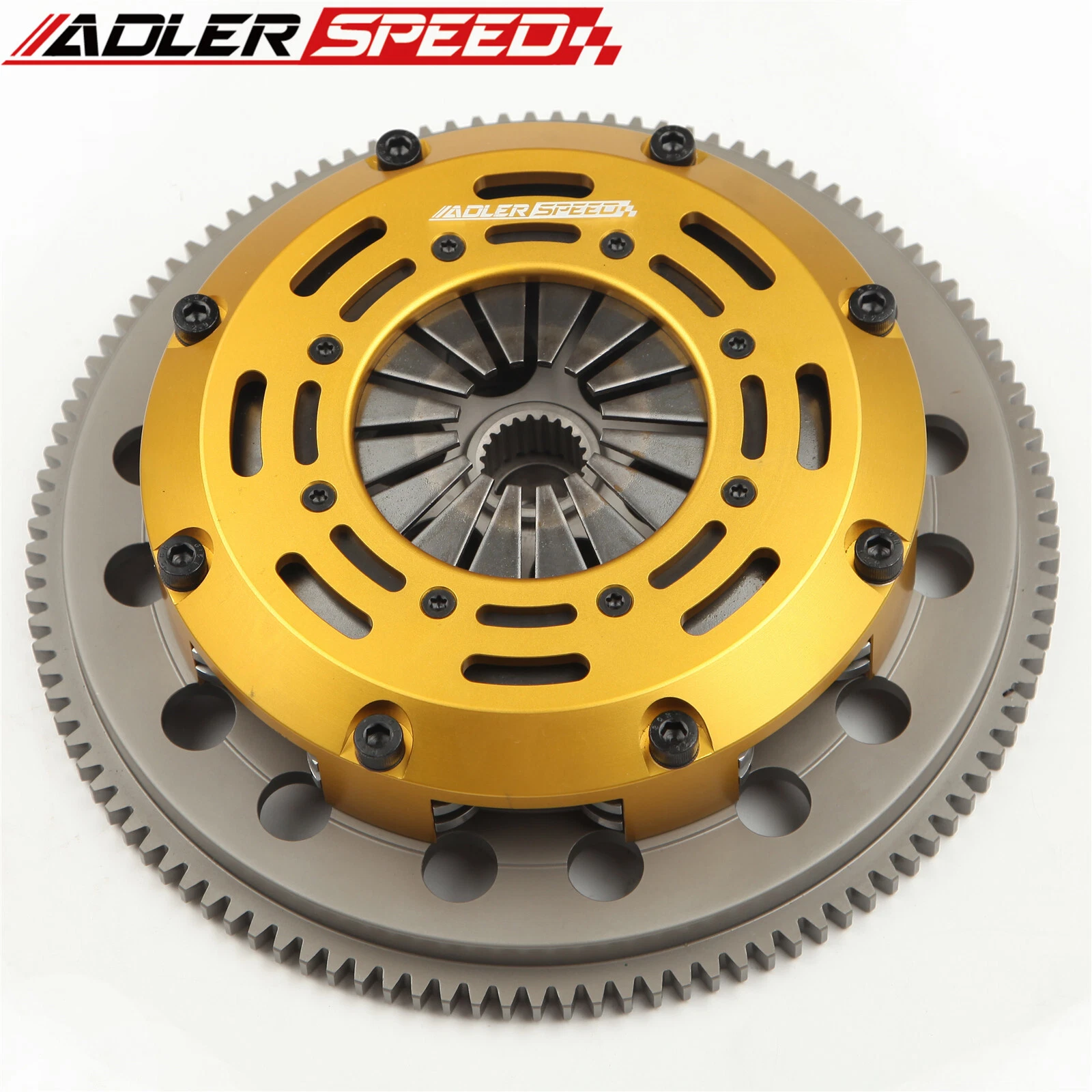ADLERSPEED Clutch Disc 355238469976 &ndash; Ceramic Disc style: Rigid hub Disc size: 7.25" (185mm) Disc Spline: 185 x 22T Clutch Type: Push Style Release mechanis Clutch cover: Aircraft high quality alu Release bearing: Include Alignment tool: Not include Flywheel weight: Medium light weight Disc quantities: 2 Disc Diameter: Disc size：7.25" (185mm) Type: Clutch Kit Number of Teeth: 22 OE/OEM Part Number: Does not apply Flywheel: one piece Medium light weight Billet Chromoly Flywheel material: 4140 forged flywheel UPC: Does not apply Country of Origin: China &ndash; Fits 2004-2005 BMW 325 330 530 X3 Z4 M54 6SP
