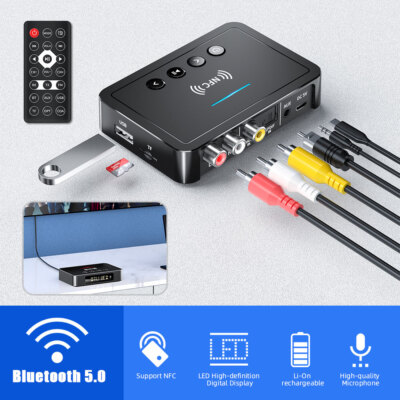 NFC Bluetooth 5.0 Empfänger 3.5mm AUX 2 Cinch Buchse Hifi Wireless Audio Adapter