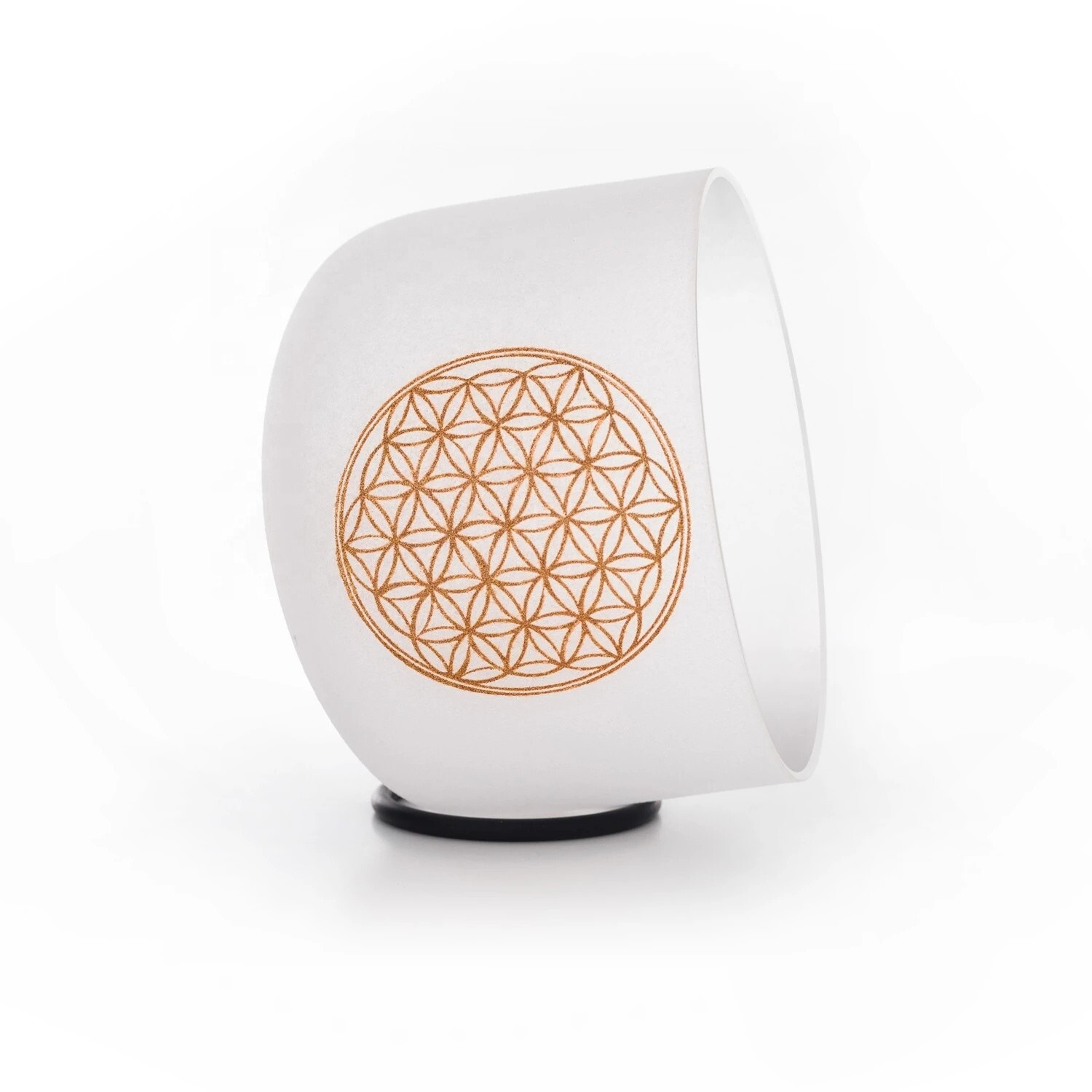 528Hz 8 Inch Chakra Crystal Singing Bowl C Note with Life Flower with