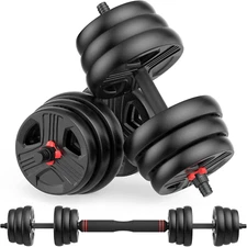 Adjustable Dumbbells, 20/30/40/55/60/70/80/90Lbs Free Weights Dumbbells Converti