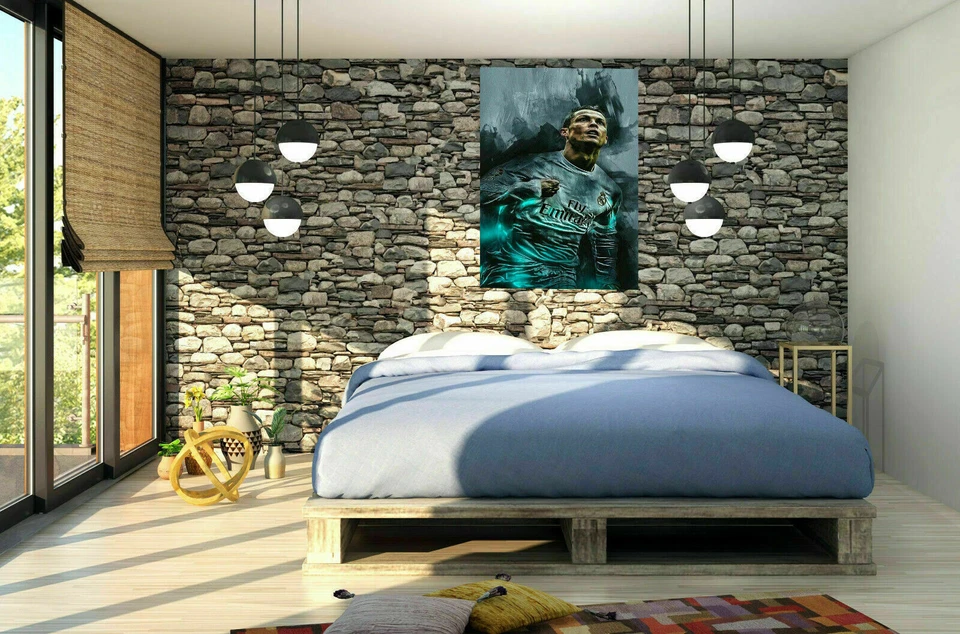 Cristiano Ronaldo CR7 Fußball Gemalt Leinwand Wandbilder-Hochwertiger Kunstdruck - Bild 4 von 4