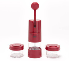 Kuhn Rikon Ratchet Spice Grinder w/ 2 Spice Shakers K78454 BRICK RED NEW