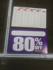 80+ Retail Store Discount Signs Clearance Mark Down 7in X 11in 80% + conversion