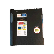 Mead Five Star Adv Black 5 Subject Notebook College Ruled Spine Guard Study App
