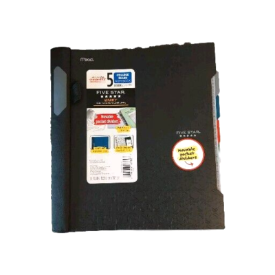 #ad Mead Five Star Adv Black 5 Subject Notebook College Ruled Spine Guard Study App $19.98