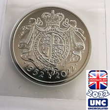 (BRILLIANT UNC) BRITISH 2022 ELIZABETH II FIVE POUNDS CROWN "PLATINUM JUBILEE"
