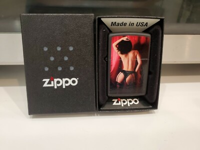 New Zippo Pin-up STRIPTEASE #11 BLACK MATTE Lighter Sealed