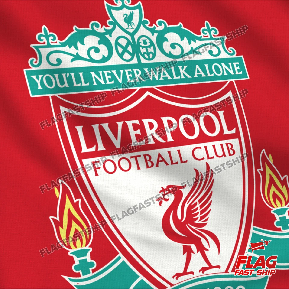 Bandera del Liverpool FC 3x5 pies You'll Never Walk Alone Banner Envío GRATIS YNWA Salah Foto 4 de 4