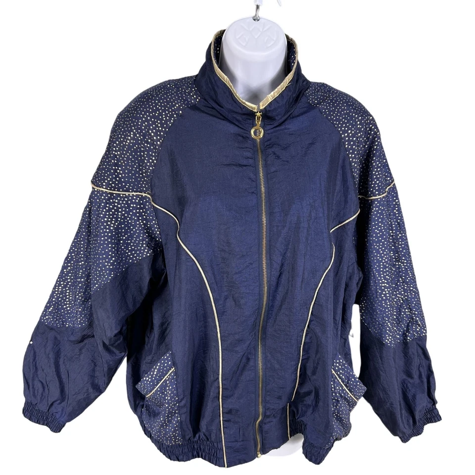 De colección Nuevo con Etiquetas CabinCreek Mujer M Jogging Traje de Pista Años 80 Azul Dorado Forrado Grannycore Foto 4 de 4