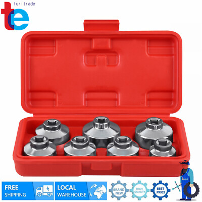 7Pcs/Set  24 27 29 30 32 36 38mm Oil Filter Cartridge Socket Wrench Set Metric