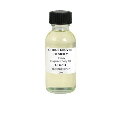 Citrus Groves of  Sicily (Unisex) Body Oil 1 oz Fragrance All Natural Pure Scent