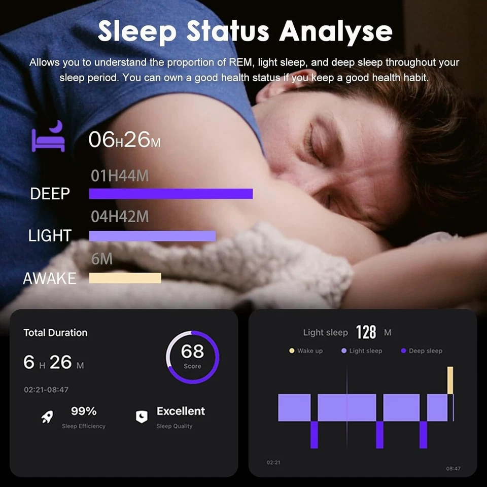 Anello smart monitoraggio salute | Frequenza cardiaca sonno passi calorie - Immagine 4 di 4