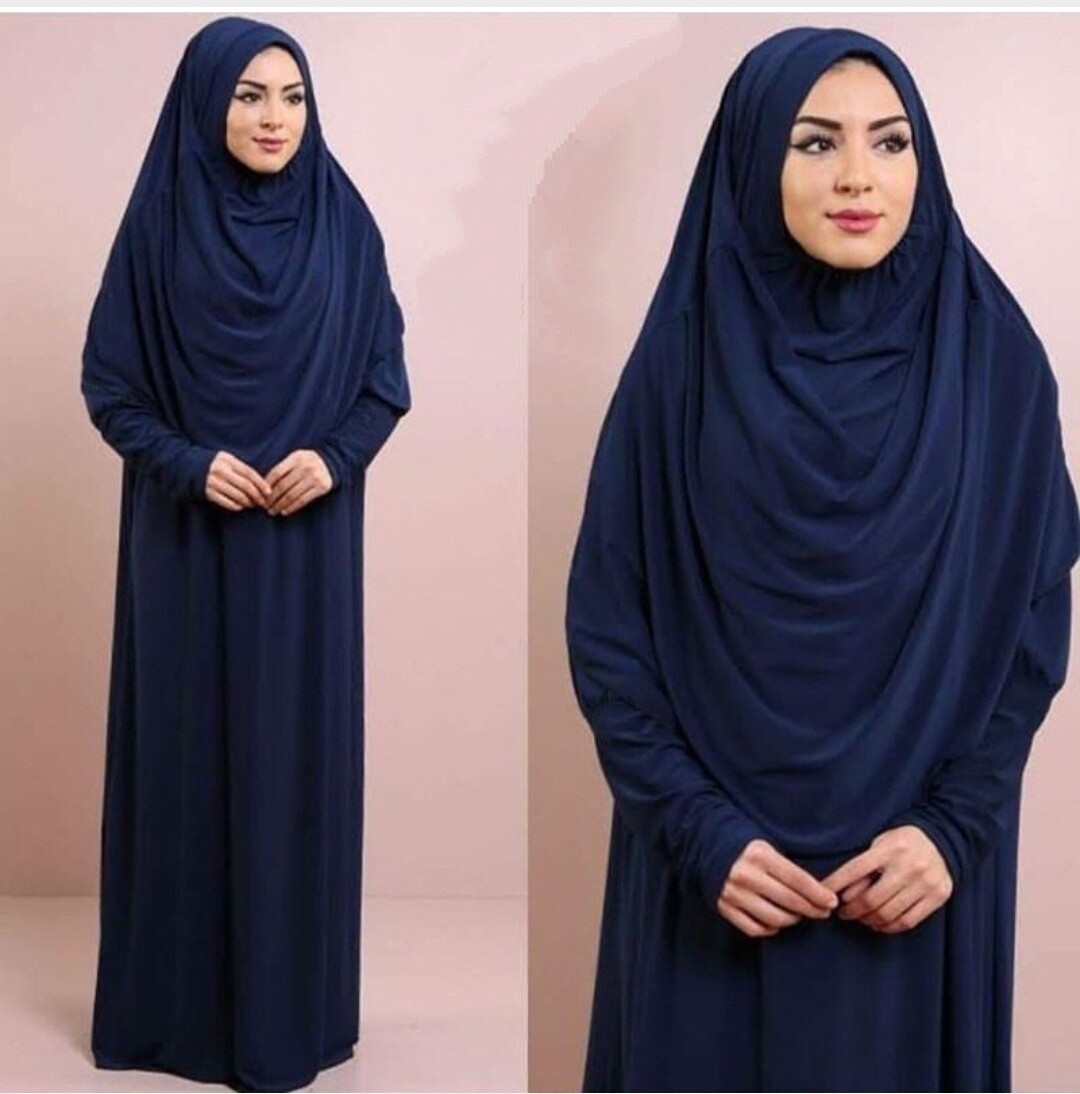Abaya Damen Set Aus Baumwolle - Muslimisches Gebetskleid Mit Kopftuch Für Sommer & Frühling
