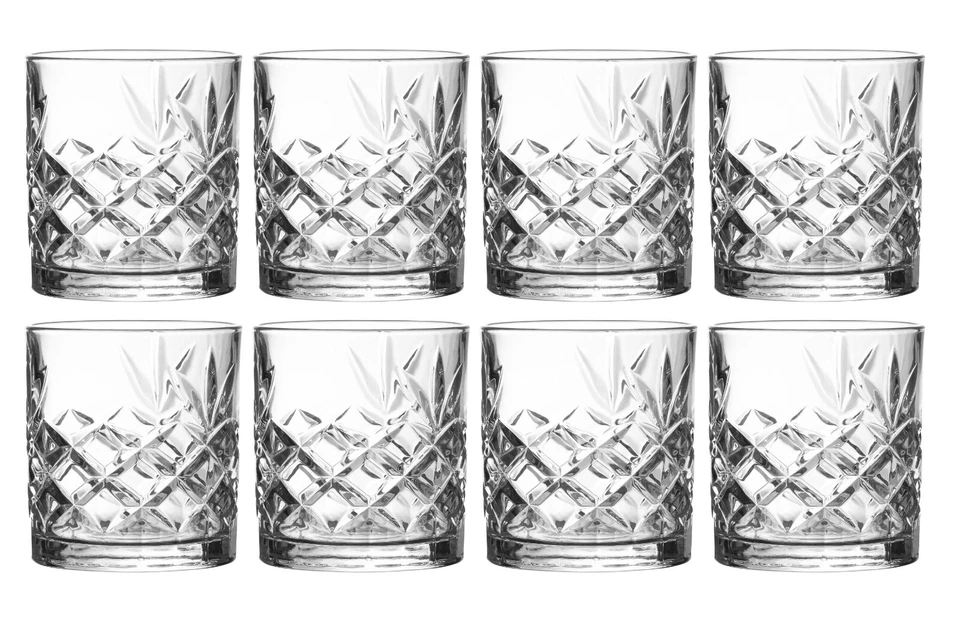 "Juego de 8 vasos de whisky, 10,6 oz: ¡Cristería elegante para sabores refinados!" Foto 2 de 4