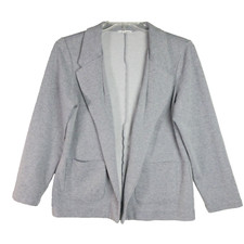 Maurices Womens Size L Open Front Blazer Front Pockets In Striped Heather Grey